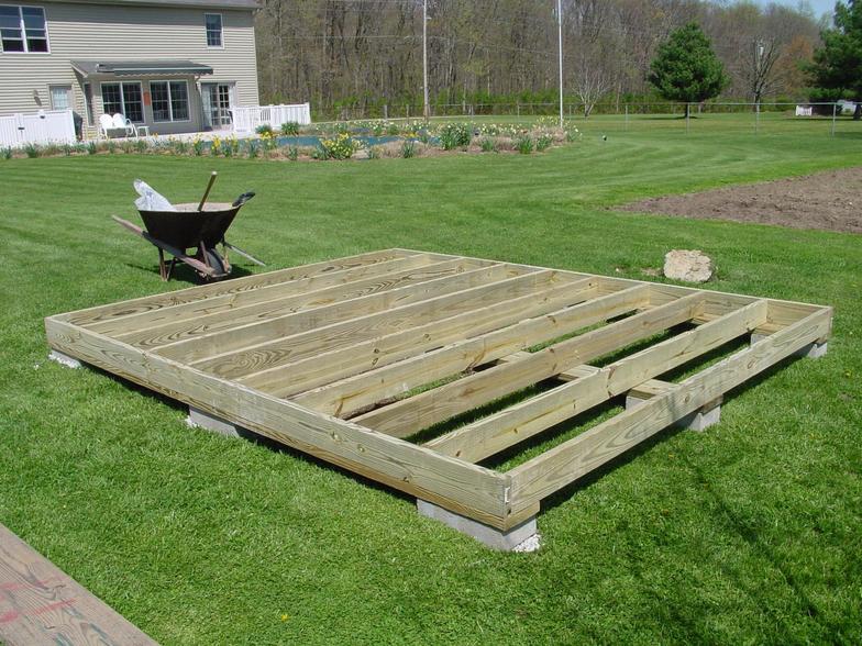 building deck on a shed foundation blocks